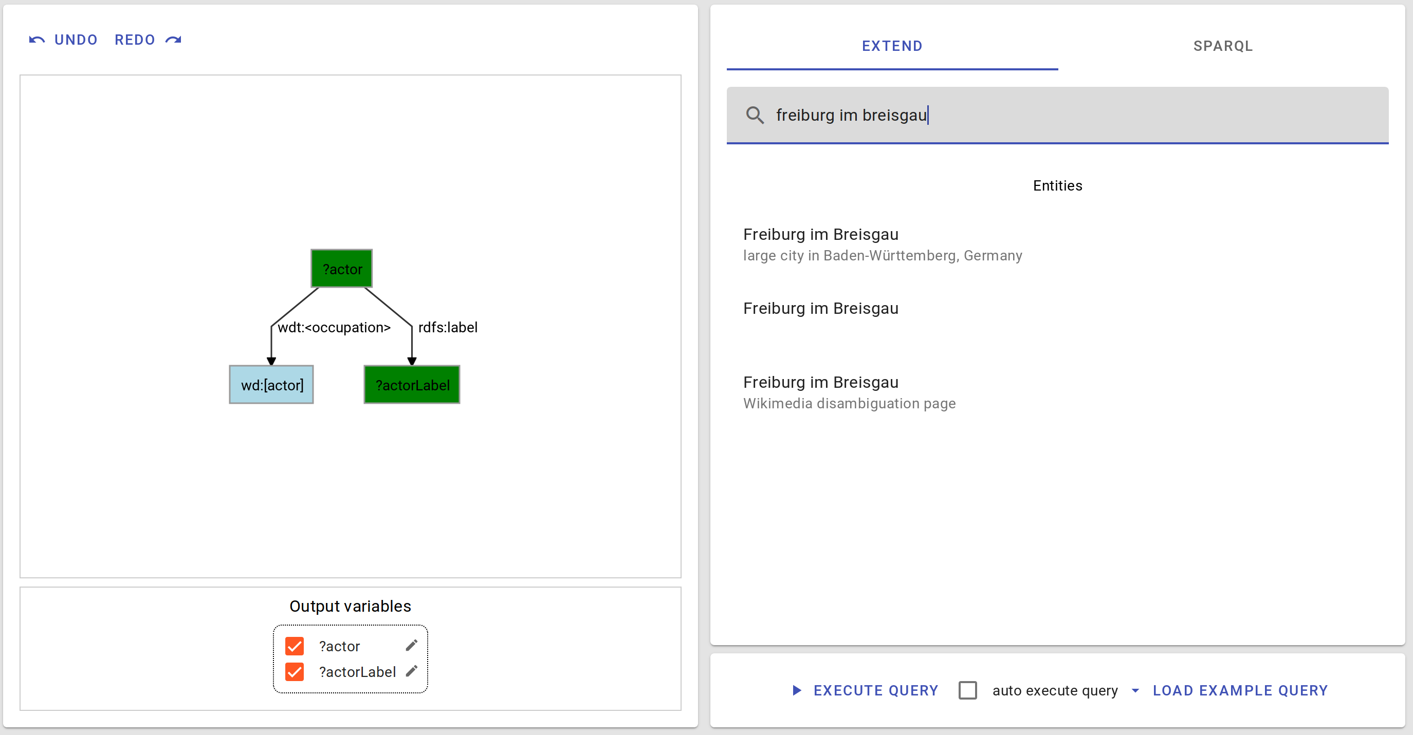 example query with search